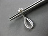 ESTATE .48CT DIAMOND 14KT WHITE GOLD 3D CLASSIC TEAR DROP FUN HANGING EARRINGS