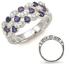 .94CT DIAMOND & AAA SAPPHIRE 14KT WHITE GOLD ROUND & MARQUISE ANNIVERSARY RING