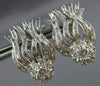 ESTATE EXTRA LARGE 5.18CT DIAMOND PLATINUM 3D ROUND & BAGUETTE CLIP ON EARRINGS
