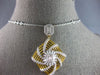 LARGE 1.95CT DIAMOND 14KT 2 TONE GOLD ROUND & BAGUETTE BY THE YARD LOVE NECKLACE