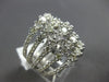 ESTATE EXTRA LARGE 2.76CT DIAMOND 14K WHITE GOLD MULTI ROW CLUSTER FUN LOVE RING