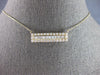 .75CT DIAMOND 14KT YELLOW GOLD 3D ROUND & BAGUETTE RECTANGULAR BAR FUN NECKLACE