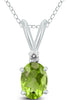 ESTATE .77CT DIAMOND & AAA PERIDOT 14KT WHITE GOLD OVAL & ROUND FLOATING PENDANT