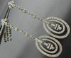 ANTIQUE LONG 3.50CT DIAMOND 14KT WHITE GOLD 3D CHANDELIER HANGING EARRINGS #454