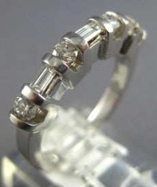 .54CT DIAMOND 14KT WHITE GOLD ROUND & BAGUETTE CHANNEL WEDDING ANNIVERSARY RING