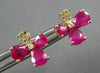 1.77CT DIAMOND & AAA RUBY 14KT YELLOW GOLD PEAR SHAPE FLOWER FUN STUD EARRINGS