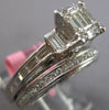 1.60CT DIAMOND 18KT WHITE GOLD 3D ROUND & BAGUETTE WEDDING ENGAGEMENT RING SET