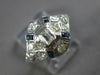 ANTIQUE ART DECO .55CT DIAMOND & AAA SAPPHIRE PLATINUM 3D ENGAGEMENT RING #27544