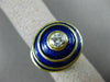 ANTIQUE .58CT OLD MINE DIAMOND & BLUE ENAMEL 18K YELLOW GOLD SOLITAIRE RING 1992