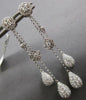 1.65CT DIAMOND 18KT WHITE GOLD 3D FLOWER BY THE YARD TEAR DROP HANGING EARRINGS