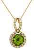 1.15CT DIAMOND & AAA PERIDOT 14KT YELLOW GOLD 3D HALO INFINITY FLOATING PENDANT