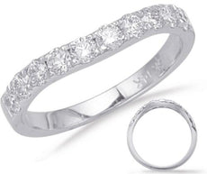 .82CT DIAMOND 14KT WHITE GOLD 3D CLASSIC ROUND SOLID V SHAPE ANNIVERSARY RING