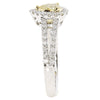 1.0CT WHITE & FANCY YELLOW DIAMOND 18K 2 TONE GOLD 3D PEAR SHAPE ENGAGEMENT RING