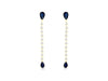 LONG 2.22CT DIAMOND & AAA SAPPHIRE 14K WHITE GOLD 3D PEAR SHAPE HANGING EARRINGS