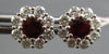 ESTATE .96CT DIAMOND & AAA RUBY 14KT WHITE GOLD 3D CLASSIC FLOWER STUD EARRINGS