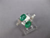1.19CT DIAMOND & AAA EMERALD 14KT WHITE GOLD 3D OVAL ROUND & BAGUETTE SNAKE RING