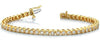 ESTATE LARGE 4.01CT DIAMOND 14KT YELLOW GOLD CLASSIC ROUND BEZEL TENNIS BRACELET
