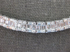 8.43CT DIAMOND 18KT WHITE GOLD 3D ROUND & BAGUETTE SEMI ETERNITY TENNIS NECKLACE