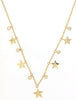 .11CT DIAMOND 14KT YELLOW GOLD 3D ROUND MULTI STAR BY THE YARD FUN LOVE NECKLACE