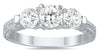 ESTATE 1.33CT DIAMOND 14KT WHITE GOLD 3D ROUND 3 STONE FILIGREE ENGAGEMENT RING