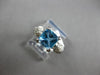 1.99CT DIAMOND & AAA BLUE TOPAZ 14KT WHITE GOLD CUSHION & ROUND FRIENDSHIP RING