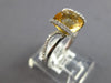 2.17CT DIAMOND & AAA CITRINE 14KT WHITE GOLD 3D CUSHION & ROUND FRIENDSHIP RING