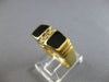 .09CT DIAMOND & AAA ONYX 14KT YELLOW GOLD 3D SQUARE HANDCRAFTED MENS RING #23110