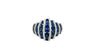 WIDE 2.15CT DIAMOND & AAA SAPPHIRE 18KT WHITE GOLD MULTI ROW GRADUATING FUN RING