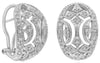 LARGE .41CT DIAMOND 14KT WHITE GOLD 3D OPEN FILIGREE DOME SHAPE HANGING EARRINGS