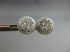 ESTATE .89CT DIAMOND 14KT WHITE GOLD 3D CLASSIC ROUND CLUSTER HALO STUD EARRINGS
