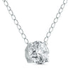 .25CT DIAMOND 14K WHITE GOLD 3D CLASSIC ROUND SOLITAIRE 4 PRONG FLOATING PENDANT