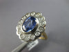 LARGE 3.65CT DIAMOND & AAA TANZANITE 14K 2 TONE GOLD OVAL & ROUND BEZEL FUN RING