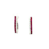 ESTATE .77CT DIAMOND & AAA RUBY 18KT WHITE GOLD 3D CLASSIC HOOP HANGING EARRINGS