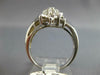 WIDE 1.0CT DIAMOND 14KT WHITE GOLD ROUND & BAGUETTE CRISS CROSS CLUSTER FUN RING