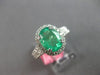 2.26CT DIAMOND & AAA EMERALD 18K WHITE GOLD OVAL & ROUND CLASSIC ENGAGEMENT RING