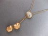 .16CT DIAMOND 14K ROSE GOLD 3D ROUND CLUSTER NUGGET LARIAT FUN FLOATING NECKLACE