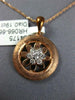 ESTATE .19CT DIAMOND 18KT ROSE GOLD CIRCLE OF LIFE MATTE & SHINY FLOWER PENDANT