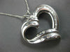 ESTATE EXTRA LARGE 1.26CT DIAMOND 14KT WHITE GOLD 3D OPEN HEART FLOATING PENDANT