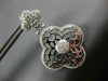 LARGE .88CT DIAMOND 14KT WHITE GOLD 3D FILIGREE 4 LEAF CLOVER FLOWER EARRINGS