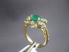 ESTATE 1.39CT DIAMOND & AAA EMERALD 14KT YELLOW GOLD 3D ROUND FLOWER LOVE RING