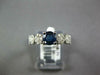 1.33CT DIAMOND & AAA SAPPHIRE 14KT WHITE GOLD ROUND MULTI FLOWER ENGAGEMENT RING