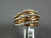 LARGE .64CT DIAMOND 14K WHITE & ROSE GOLD MULTI ROW CRISS CROSS TRIPLE WAVE RING