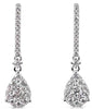 1.15CT DIAMOND 14K WHITE GOLD ROUND INVISIBLE TEAR DROP CLASSIC HANGING EARRINGS