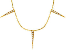 ESTATE .15CT DIAMOND 14KT YELLOW GOLD ROUND GRADUATING BY THE YARD BAR NECKLACE