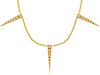ESTATE .15CT DIAMOND 14KT YELLOW GOLD ROUND GRADUATING BY THE YARD BAR NECKLACE