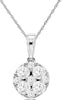 1.0CT DIAMOND 14KT WHITE GOLD ROUND INVISIBLE 3D CIRCULAR FUN FLOATING PENDANT