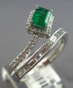 .80CT DIAMOND & AAA EMERALD 14K WHITE GOLD EMERALD CUT & ROUND SQUARE LOVE RING