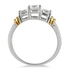 ESTATE 1.0CT DIAMOND 14KT 2 TONE GOLD 3D CLASSIC ROUND 3 STONE ENGAGEMENT RING