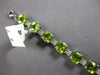 17.46CT DIAMOND & AAA PERIDOT 14KT WHITE GOLD 3D CUSHION & ROUND TENNIS BRACELET