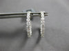 ESTATE 1.70CT DIAMOND 18K WHITE GOLD 3D CLASSIC INSIDE OUT HOOP HANGING EARRINGS